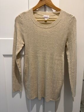 Ingrid & Isabel Cream Ribbed Maternity Sweater